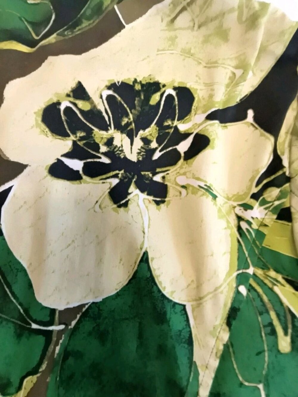 Chicos Women Size 3 Green Floral Button Front Long Sleeve Collared Jacket - Picture 7 of 14